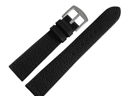 Leather Straps Black 20 MM Lychee For Discount