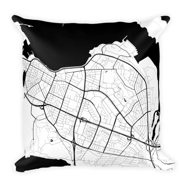 Reykjavik Map Pillow – Modern Map Art on Sale