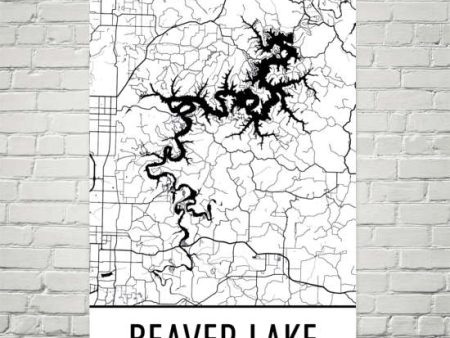 Beaver Lake AR Art and Maps For Discount