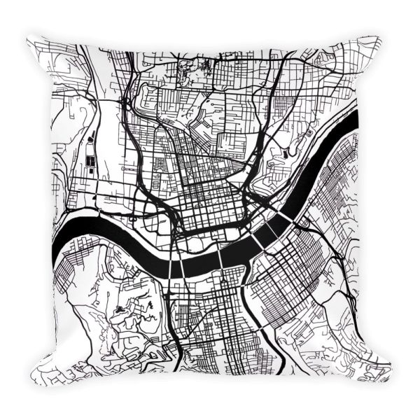 Cincinnati Map Pillow – Modern Map Art Online Sale