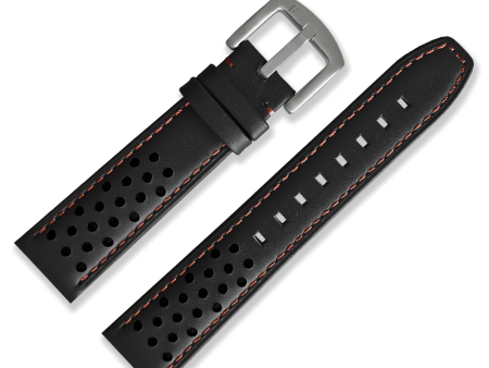 Racing Leather Straps Black 20 MM For Sale