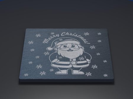 Santa Engraved Slate Coaster Fashion