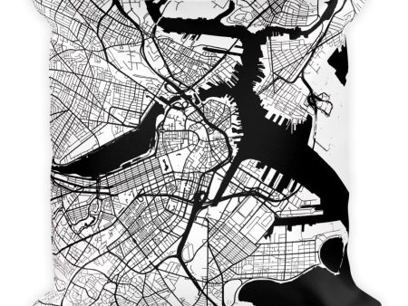 Boston Map Pillow – Modern Map Art Online Sale