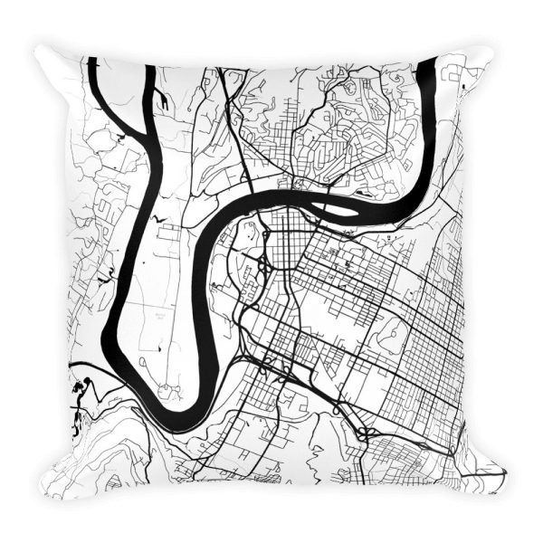 Chattanooga Map Pillow – Modern Map Art on Sale