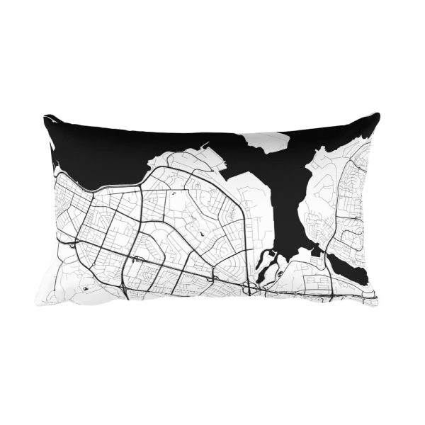 Reykjavik Map Pillow – Modern Map Art on Sale