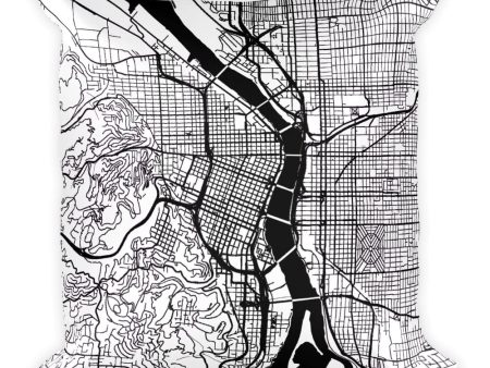 Portland (OR) Map Pillow – Modern Map Art Online