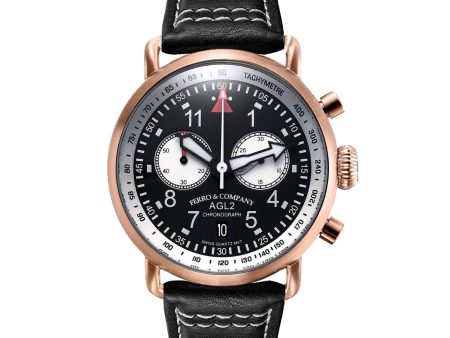 AGL 2 Chronograph Black   White   Rose Gold Cheap