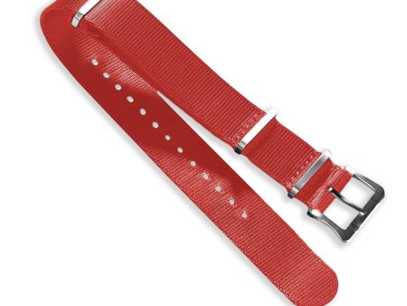 Nylon Watch Strap Red 22 MM Discount