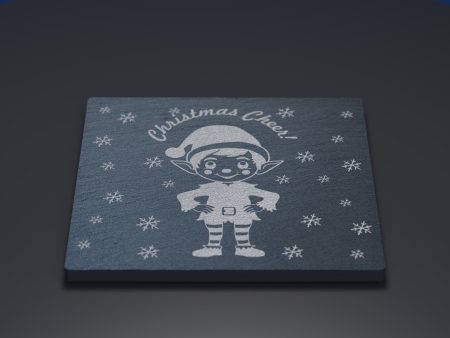 Elf Engraved Slate Coaster Online