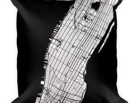 Manhattan (NY) Map Pillow – Modern Map Art Cheap