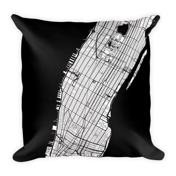 Manhattan (NY) Map Pillow – Modern Map Art Cheap