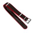 Nylon Watch Strap Black   Red 22 MM Discount