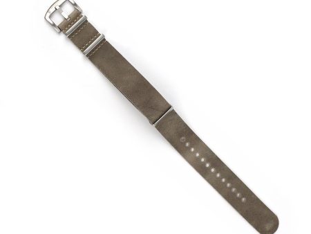 Leather Watch Strap Grey 22 MM For Discount