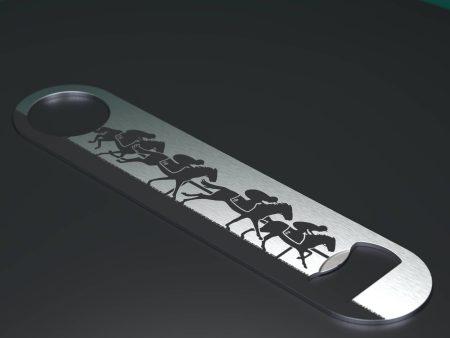 Horse Racing Engraved Stainless Steel Bottle Opener For Cheap