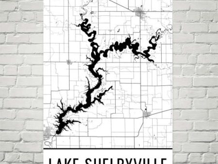 Lake Shelbyville IL Art and Maps Online Sale