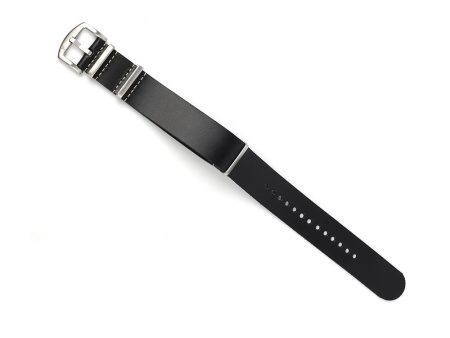 Leather Watch Strap Black 22 MM Fashion