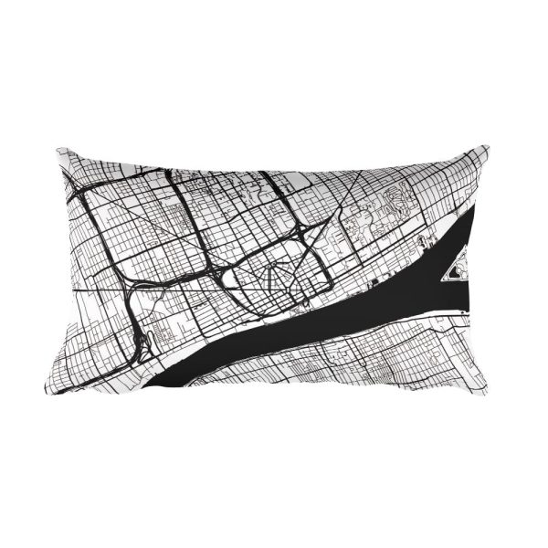 Detroit Map Pillow – Modern Map Art For Sale