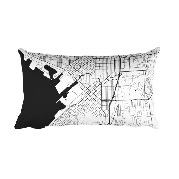 Bellingham Map Pillow – Modern Map Art Hot on Sale