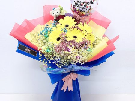 [LARGE BOUQUET] 5   Led Personalised Balloon  Flower Bouquet Cheap