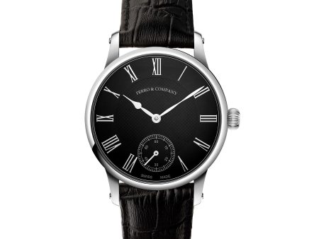 TRADITUM VINTAGE STYLE DRESS WATCH BLACK   ROMAN For Sale