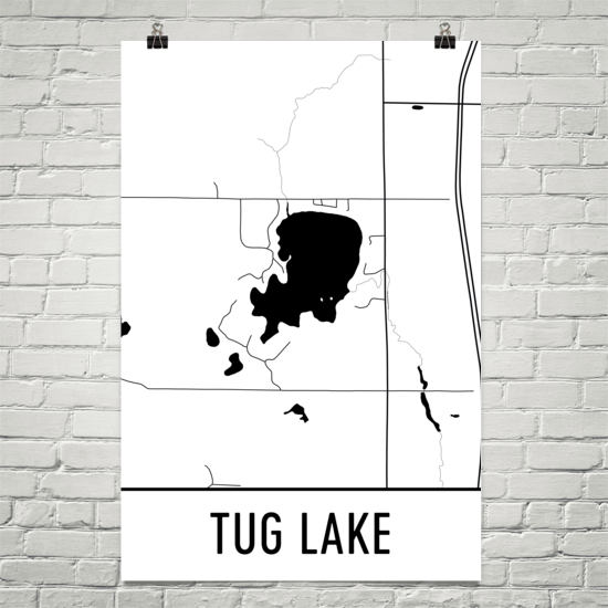 Tug Lake WI Art and Maps For Discount