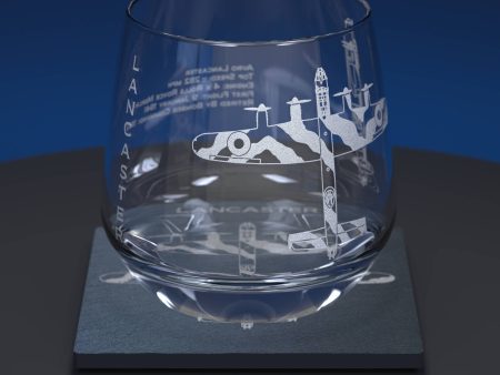 Avro Lancaster Engraved Glass Tumbler and Slate Coaster Set Online Hot Sale