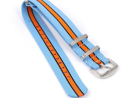 Nylon Racing Strap Blue  Orange 22 MM Fashion