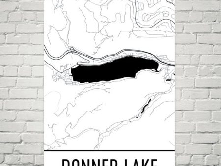 Donner Lake CA Art and Maps For Discount