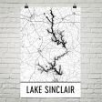 Lake Sinclair GA Art and Maps Supply