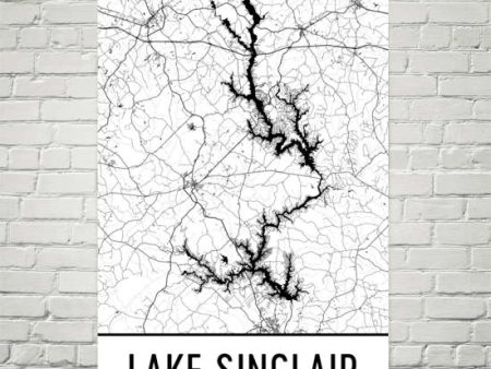 Lake Sinclair GA Art and Maps Supply