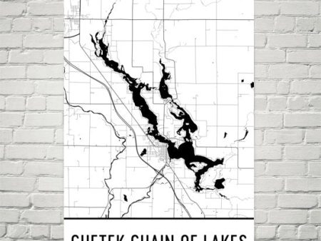 Chetek Chain of Lakes WI Art and Maps For Cheap