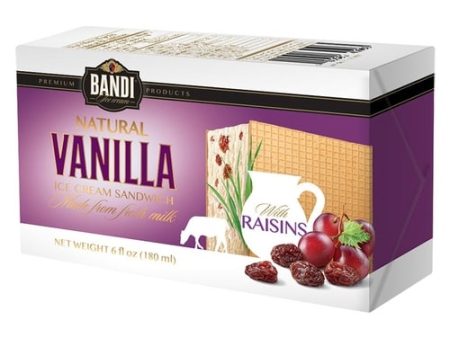 BANDI Russian Plombir - Sandwich Vanilla & Raisins 30ps x 180ml Cheap