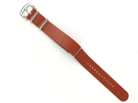 Leather Watch Strap Red Brown 22 MM Online