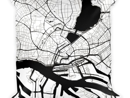 Hamburg Map Pillow – Modern Map Art Discount