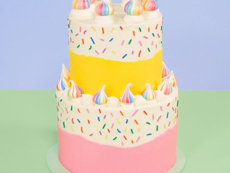 2 Tier Sprinkle Cake Hot on Sale