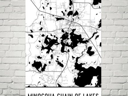 Minocqua Lake WI Art and Maps Online