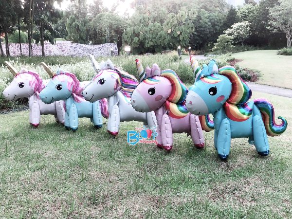 [Blue Fairy Unicorn] - 3D Unicorn Walker Balloon (Air-Filled Only) For Sale