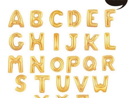 [16 Inch Alphabet Balloon] - ( Gold Airfilled Only ) For Discount