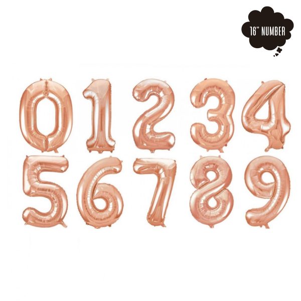 [16 Inch Number Balloon] - ( Rose Gold Airfilled Only ) Online