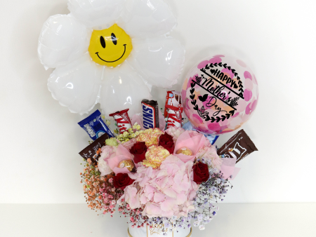 5  Personalised Balloon Premium Flower Box with 11 Chocolates And Add-On Foil Balloon - Mother s Day Collection Hot on Sale