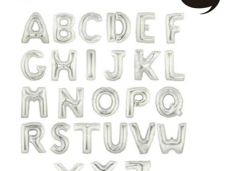 [16 Inch Alphabet Balloon] - ( Silver Airfilled Only ) For Discount