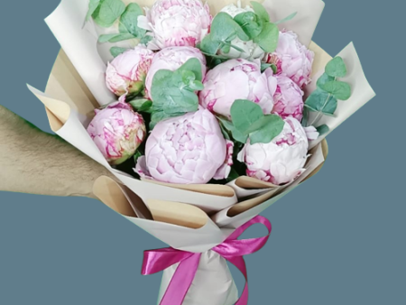 10 Pink Peony Bouquet Cheap