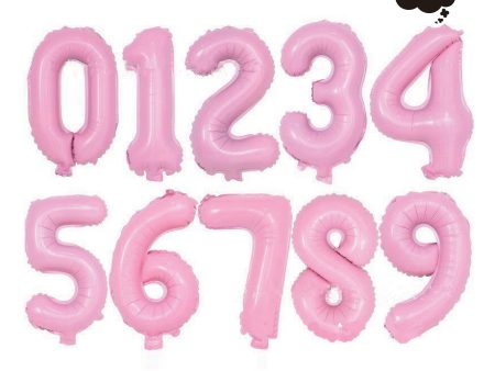 [16 Inch Number Balloon] - ( Pastel Pink Airfilled Only) Sale