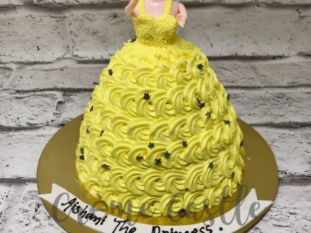 Yellow Floral barbie Design Cake Discount