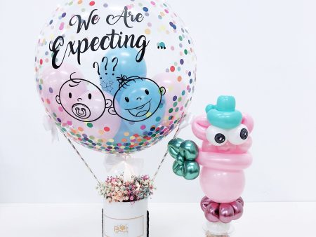 [SMALL] Hot Air Balloon Baby Breath Flower Box on Sale