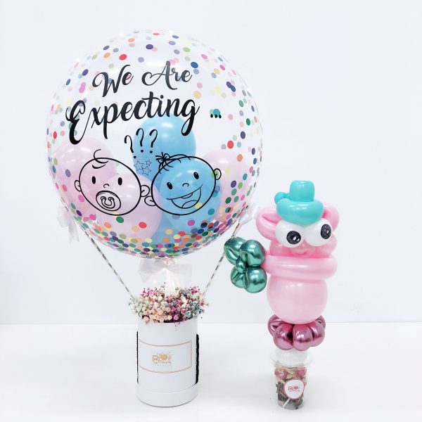 [SMALL] Hot Air Balloon Baby Breath Flower Box on Sale