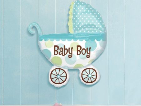 Baby Buggy Boy Super Shape Foil Balloons For Discount