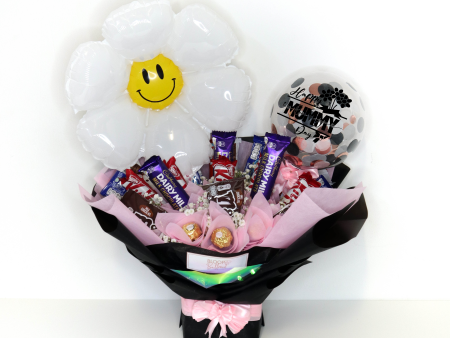 [MEDIUM BOUQUET] 5   Personalised Balloon with Chocolate and Medium Flower Bouquet - Mother s Day Collection Online Sale