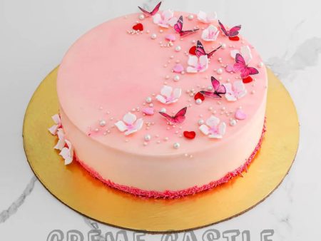 Pink Butterflies Cake For Discount