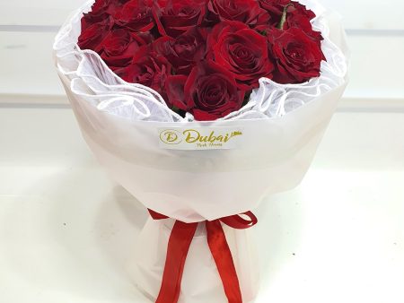 25 Red Stylish Roses Bouquet For Sale